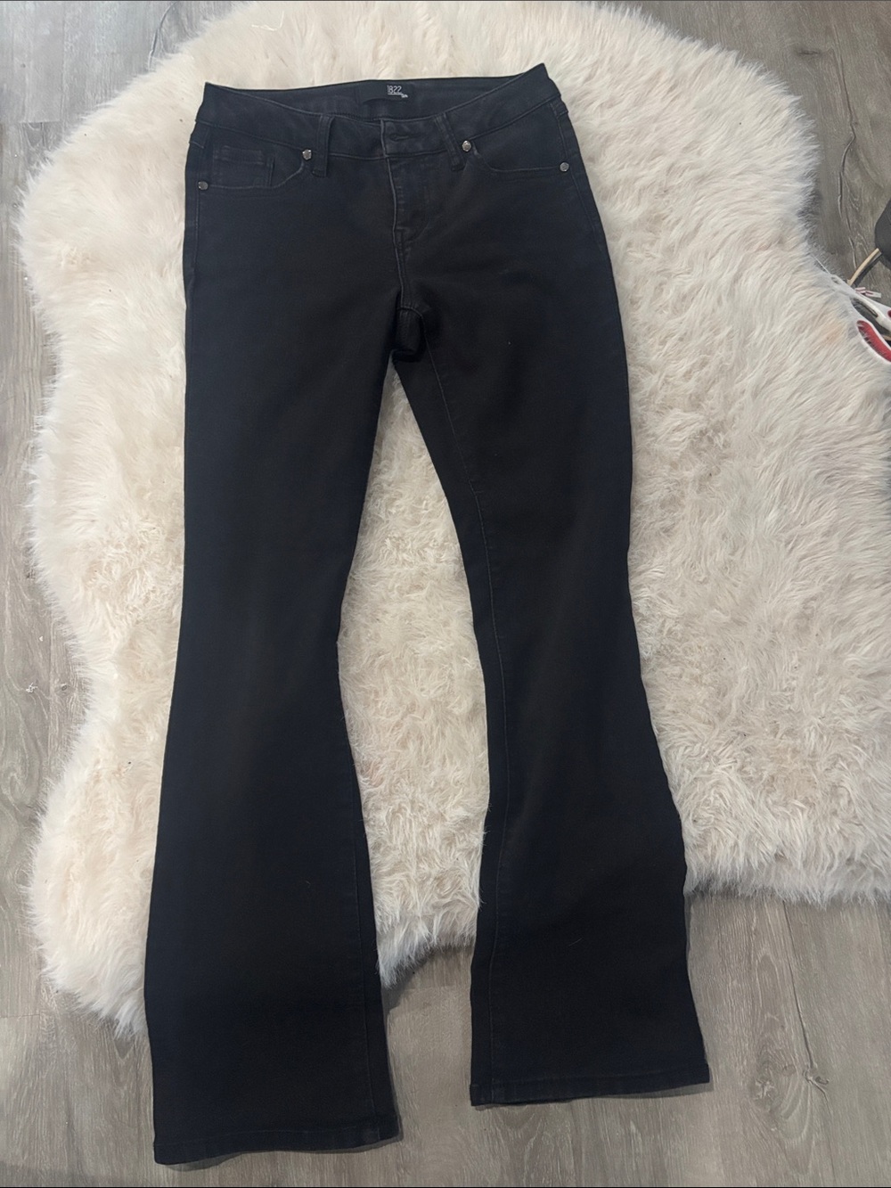 1822 Denim Black Flare Jeans